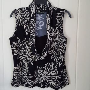 Sleeveless cowl neck with sewn-in insert